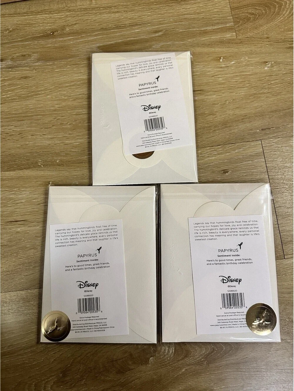 LOT OF 3 Mickey Mouse Lasercut Wood Card - PAPYRUS DISNEY Birthday Card